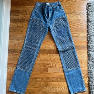 Area Crystal-embellished high-rise straight jeans